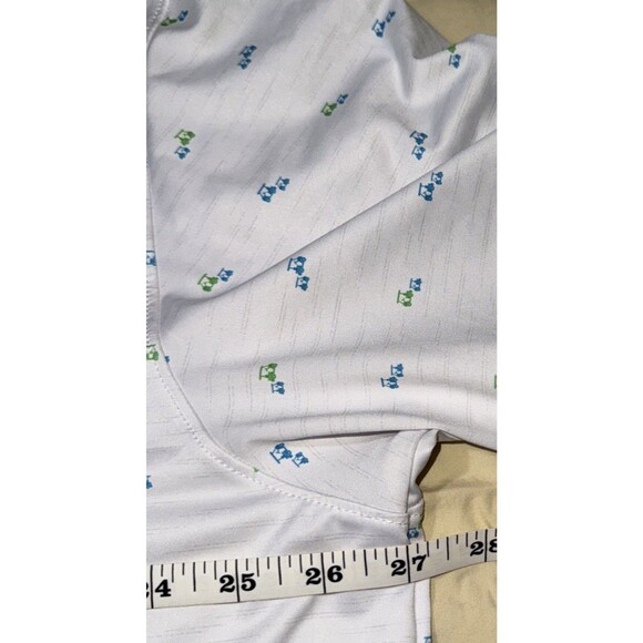 Walter Hagen Polo Shirt Men’s XXL White Golf Print Performance Button Collar - Picture 4 of 6